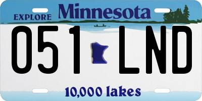 MN license plate 051LND