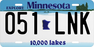 MN license plate 051LNK