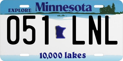 MN license plate 051LNL