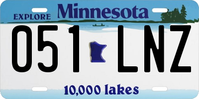 MN license plate 051LNZ