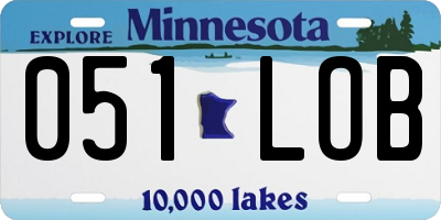 MN license plate 051LOB