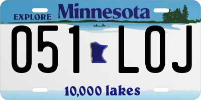 MN license plate 051LOJ