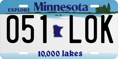 MN license plate 051LOK