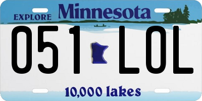 MN license plate 051LOL