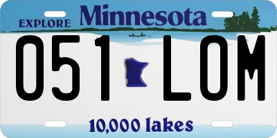 MN license plate 051LOM