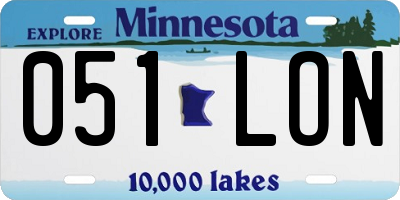 MN license plate 051LON