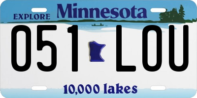 MN license plate 051LOU