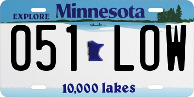 MN license plate 051LOW