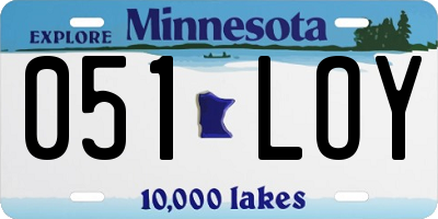 MN license plate 051LOY