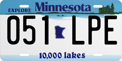 MN license plate 051LPE
