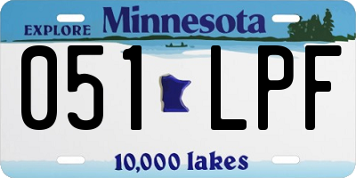 MN license plate 051LPF