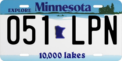 MN license plate 051LPN