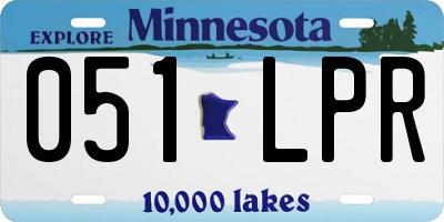 MN license plate 051LPR