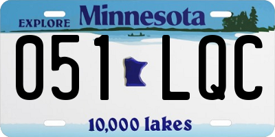 MN license plate 051LQC