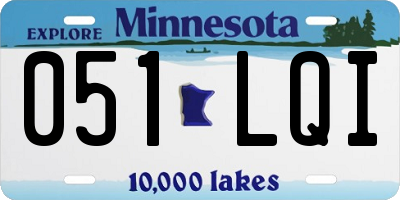 MN license plate 051LQI