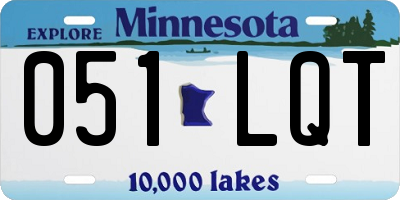 MN license plate 051LQT