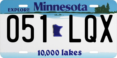 MN license plate 051LQX