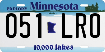 MN license plate 051LRO