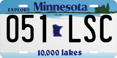 MN license plate 051LSC