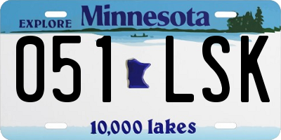 MN license plate 051LSK