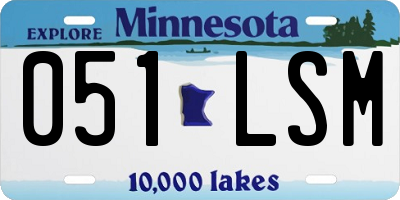 MN license plate 051LSM