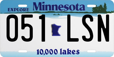 MN license plate 051LSN