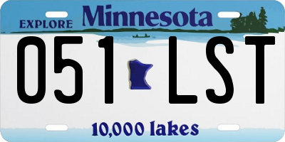MN license plate 051LST