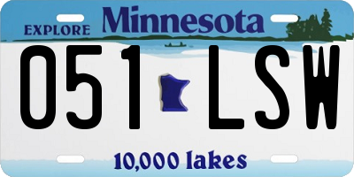MN license plate 051LSW