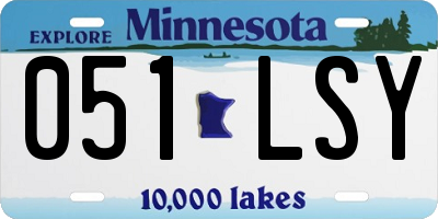 MN license plate 051LSY