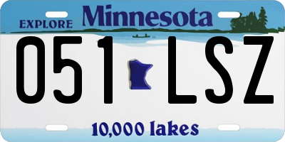 MN license plate 051LSZ