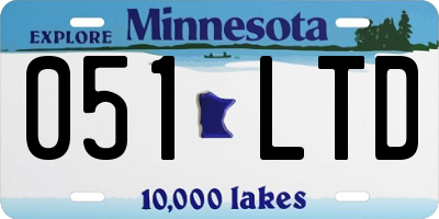 MN license plate 051LTD