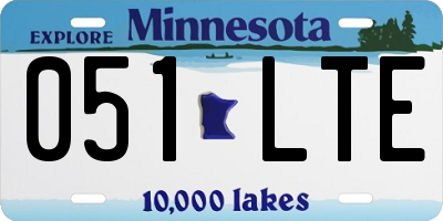 MN license plate 051LTE