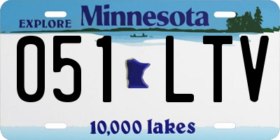 MN license plate 051LTV