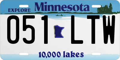 MN license plate 051LTW