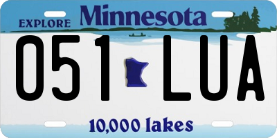 MN license plate 051LUA