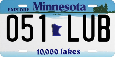 MN license plate 051LUB