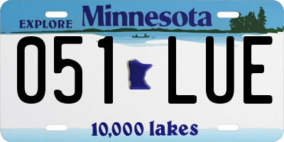 MN license plate 051LUE