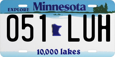 MN license plate 051LUH