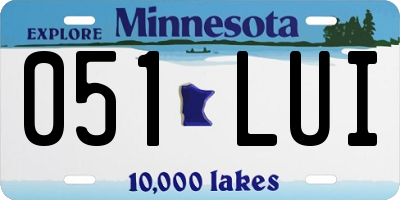 MN license plate 051LUI