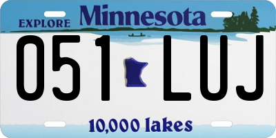 MN license plate 051LUJ