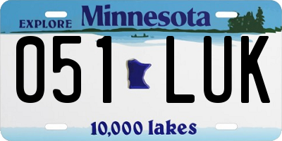 MN license plate 051LUK