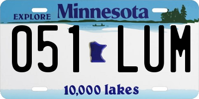 MN license plate 051LUM