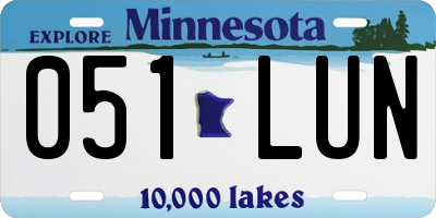 MN license plate 051LUN