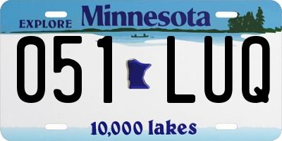 MN license plate 051LUQ