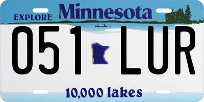MN license plate 051LUR