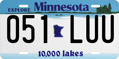 MN license plate 051LUU