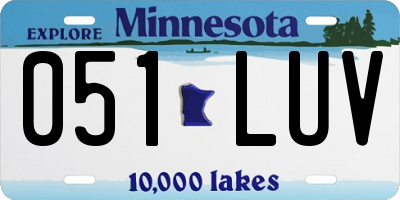 MN license plate 051LUV