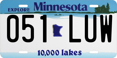 MN license plate 051LUW