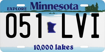 MN license plate 051LVI