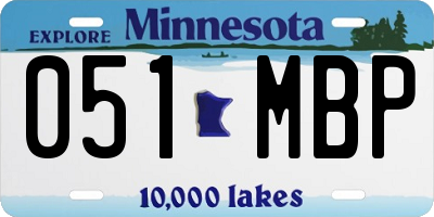 MN license plate 051MBP